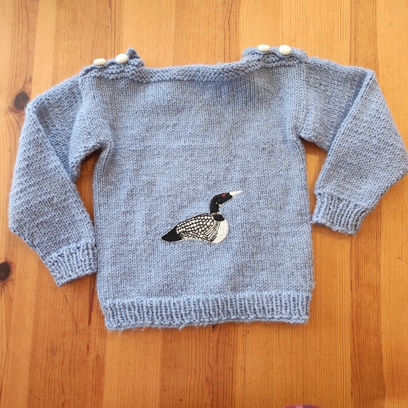 Vintage 90s Kids Cottagecore Embroidered Sweater 1990s Feminine Canada Goose